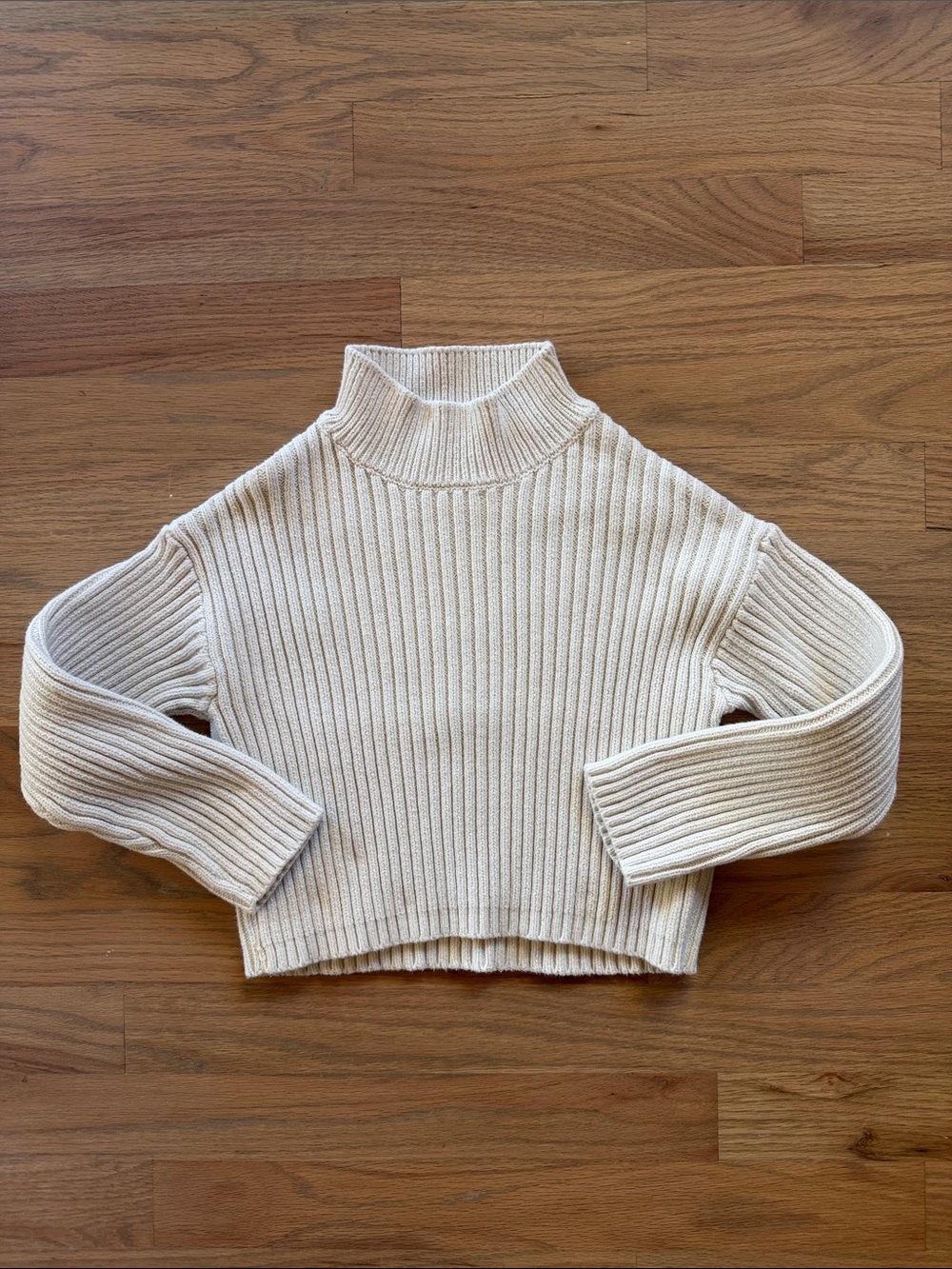 Zara Girls Ribbed Turtleneck Cotton Blend Sweater — Size 9–10 / 140
